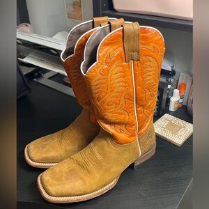 Alfa Western Wear Men's Western Cowboy Boots - Brown and Orange